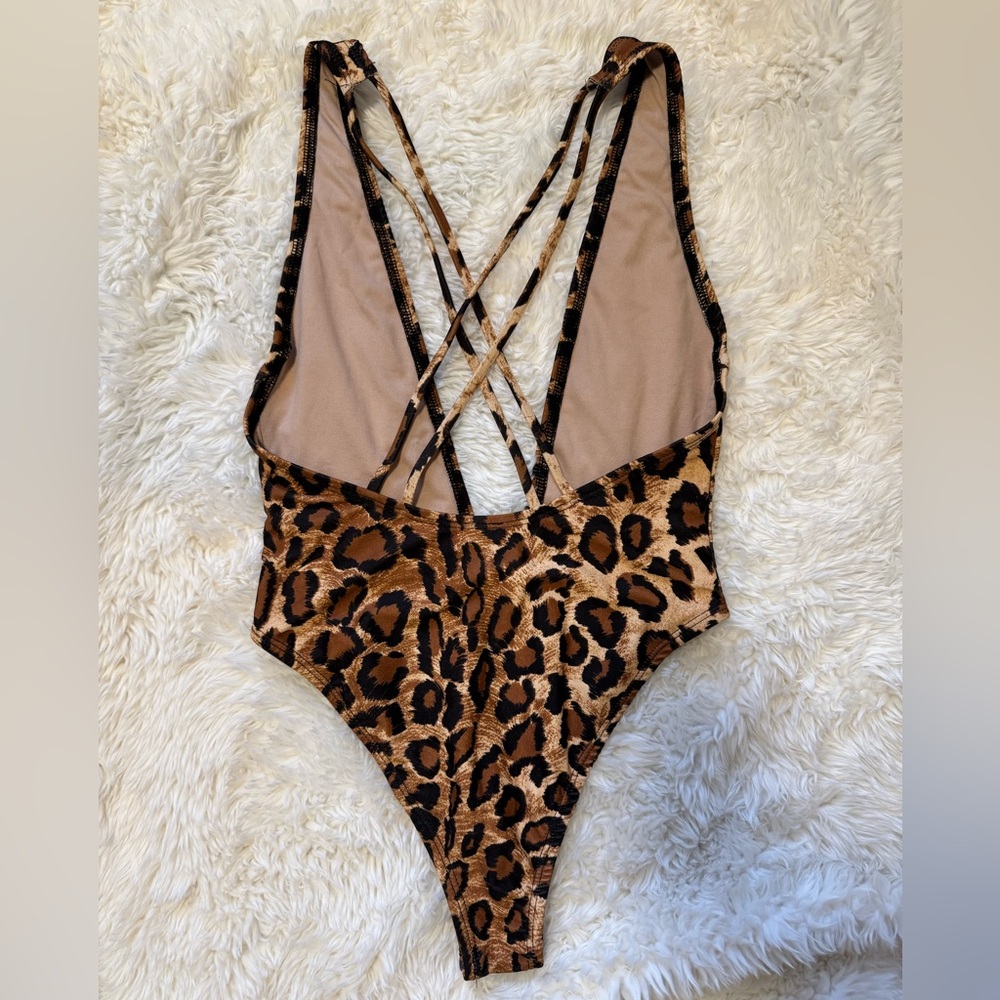 Forplay Leopard Print One Piece Swimsuit - Picture 3 of 4